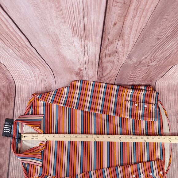 NWT Vetchy Womens Size Small Sunset Stripe Shirt & Shorts 2 Pieces Set - Picture 13 of 16